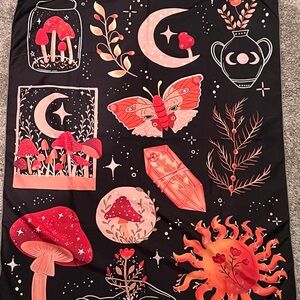 Black and Red Mystical Tapestry